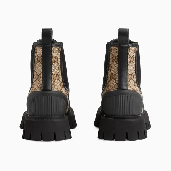 NEW Men\'s GUCCI GG Canvas G 9 / US 9.5 Brown Beige Ankle Boots $1,350 Authentic main image 5